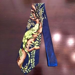 Chico's 100% Silk Vintage 1998 Rainforest Series Tie: Lizards by Marc Dennis.